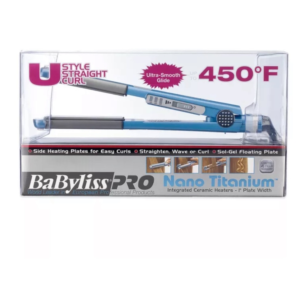 BaBylissPRO Nano Titanium Hair Straightener - Blue